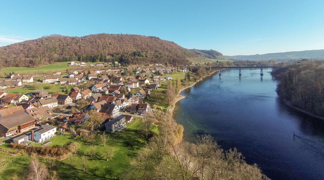 Switzerland, Canton of Schaffhausen, aerial views of Hemishofen