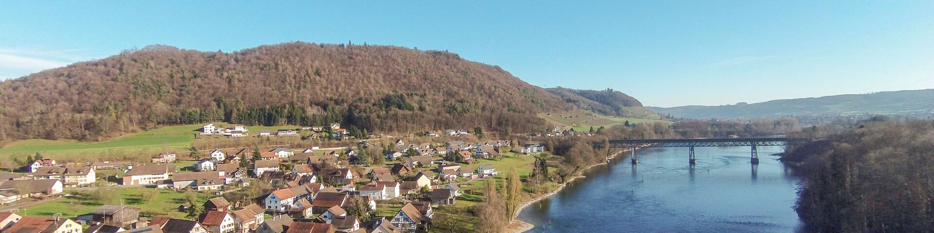 Switzerland, Canton of Schaffhausen, aerial views of Hemishofen