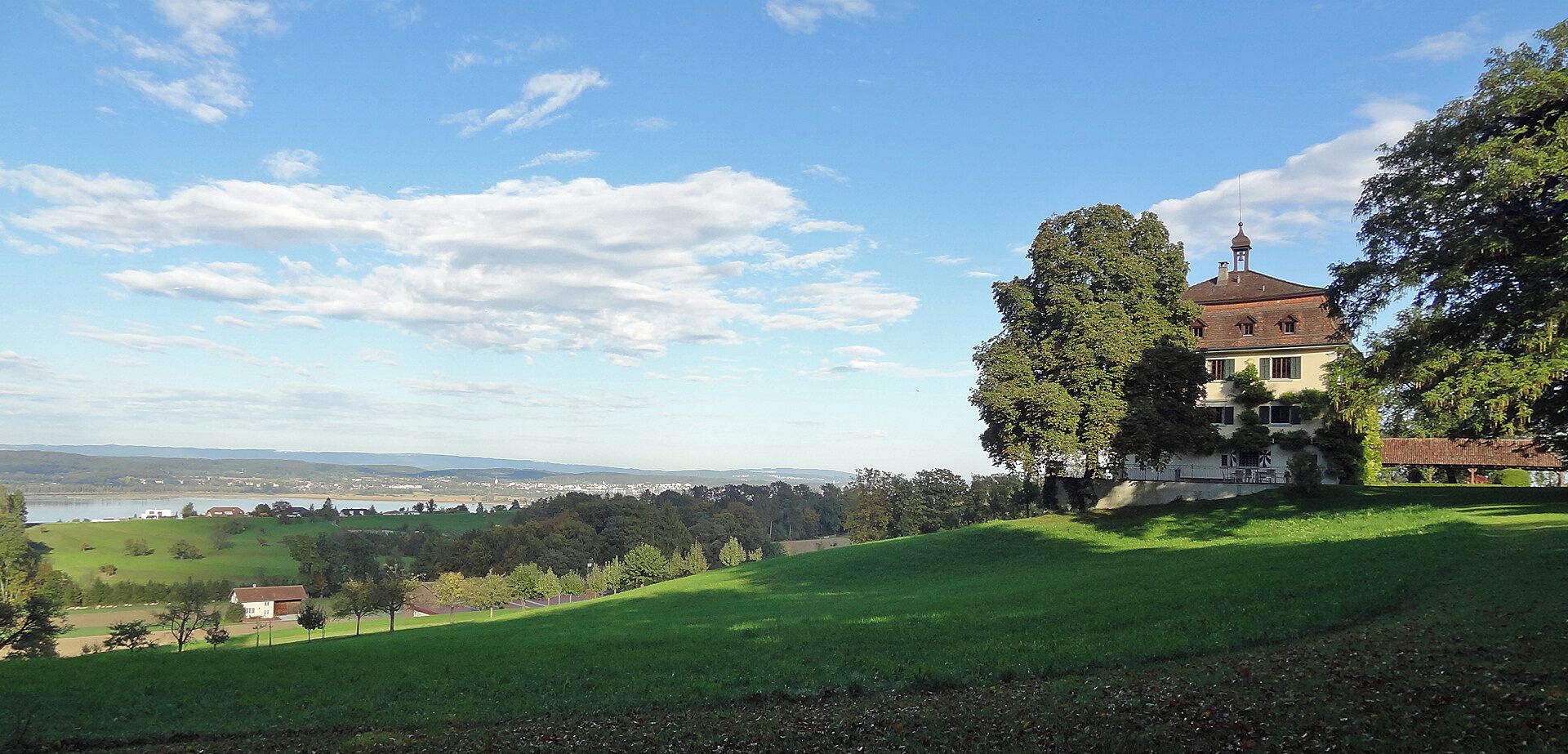 Wolfsberg Castle with adjoining landscape. Ermatingen, Switerland