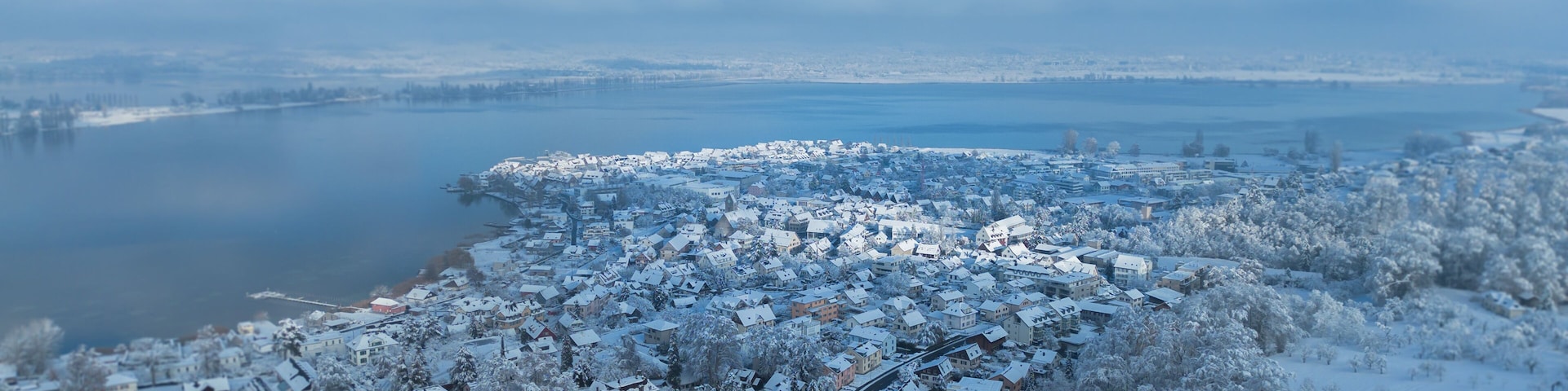 Ermatingen, Schweiz im Schnee, Bodensee, Dorf