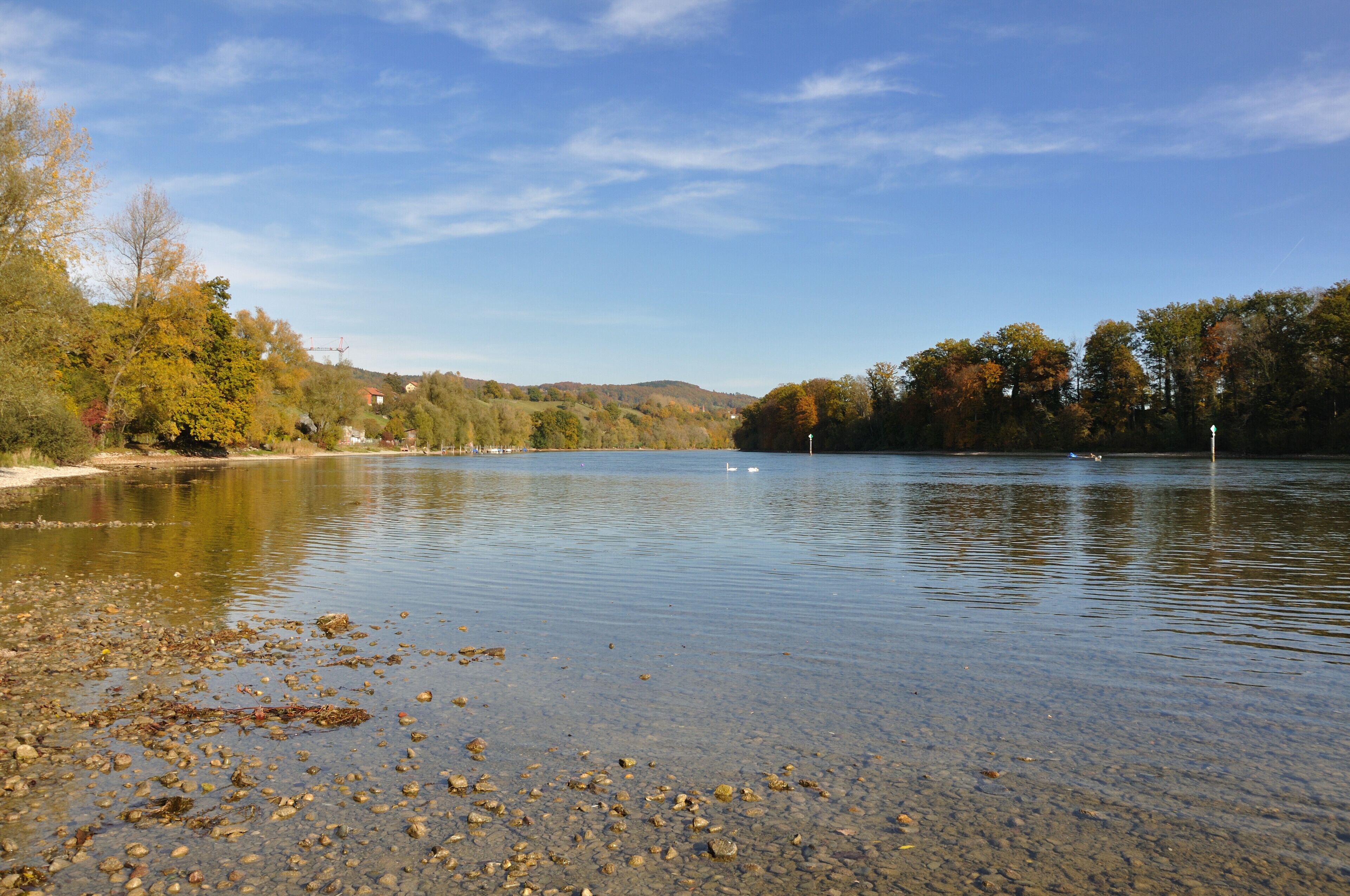 Switzerland, Canton of Schaffhausen, Rhine in Dörflingen