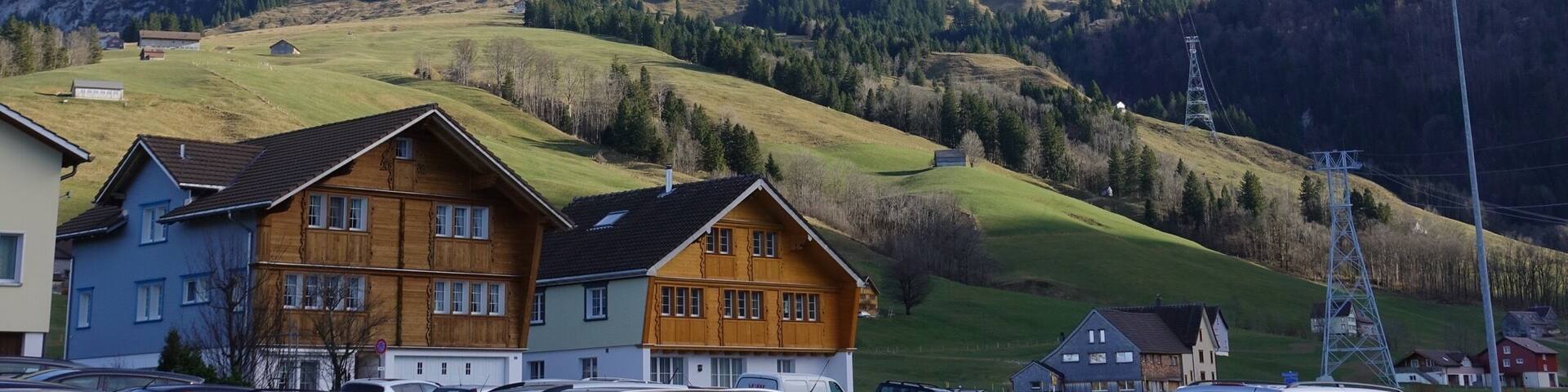 Going up the mountain , Höher Kasten with views to 4 different countries !