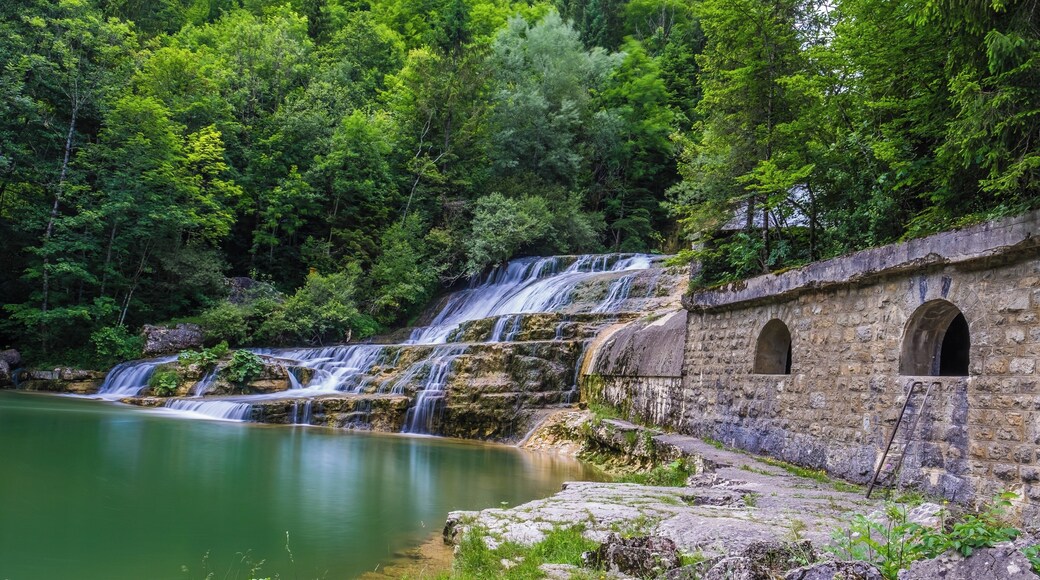 Gorgeous waterfall between Vallorbe and Orbe. Small "beach" allows for swimming !