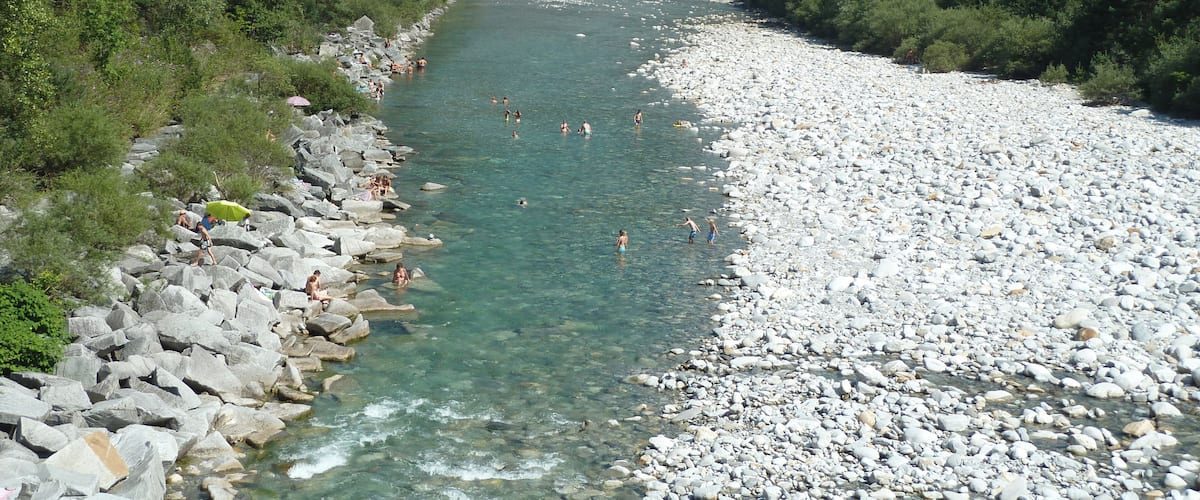 The river Maggia in Valle Maggia, Ticino, Switzerland.