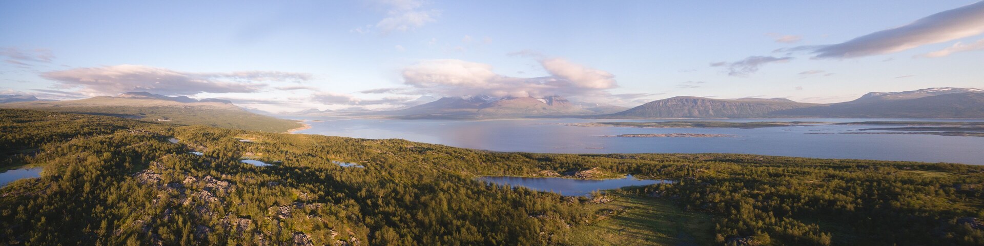 Aerial panorama view of a beautiful mountain landscape - Drone Photography Sweden Scandinavia Nature