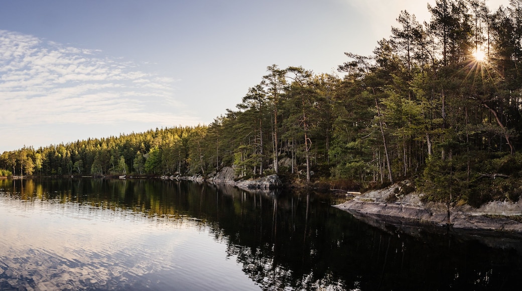 Lake with perfect reflection in Sweden