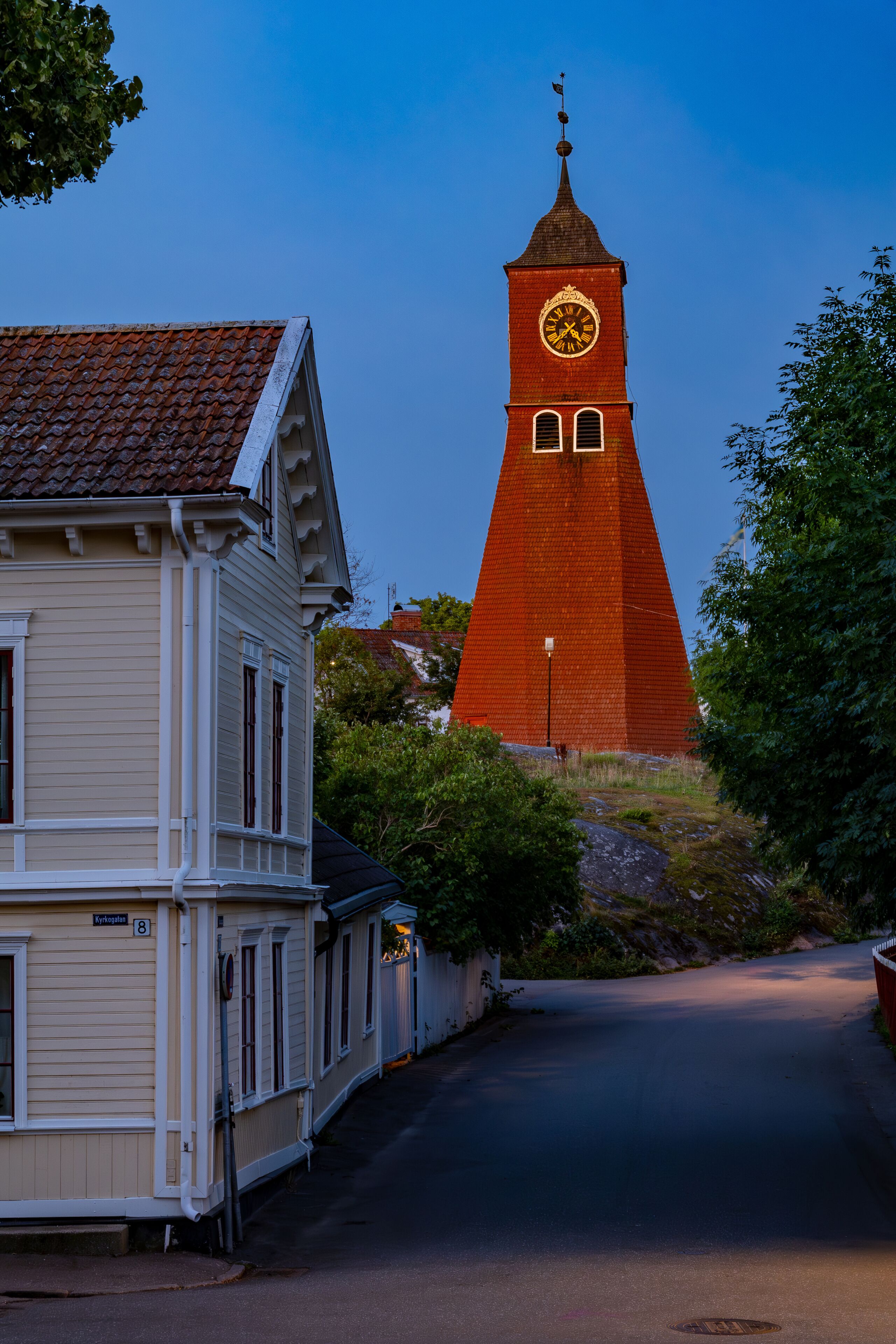 Oregrund, Sweden An early morning view of the clocktower, Klockstapeln Öregrund