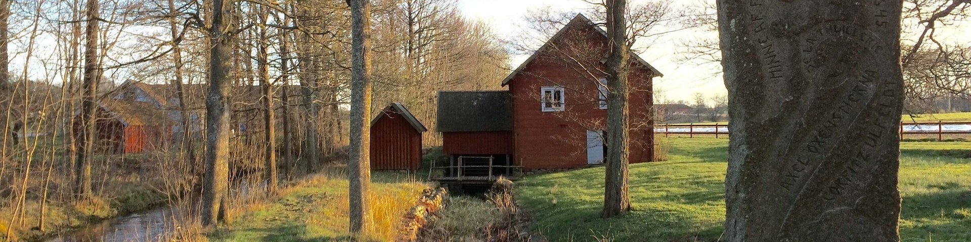 A nice spot for history buffs and a good picnic place. The peacestone is in memory of the peace of 1645, when one side of this river was Danish. Lots of information on boards around here.