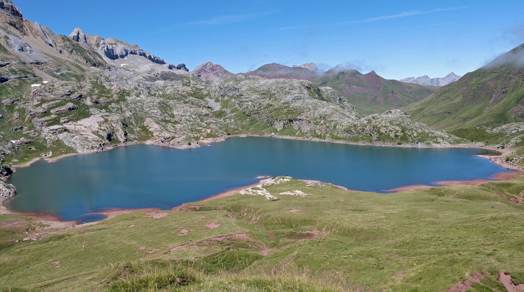 The lake of Estaens in the Spanish Pyrenees, in Aragon.