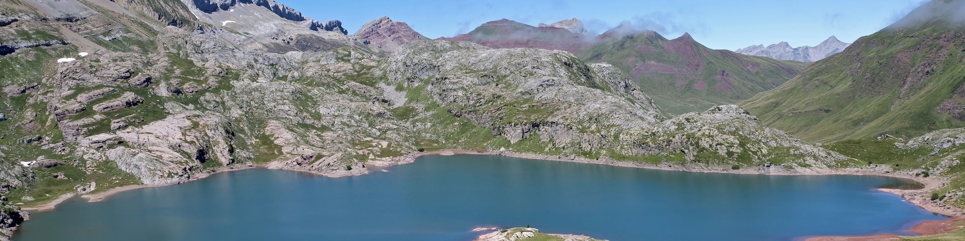 The lake of Estaens in the Spanish Pyrenees, in Aragon.