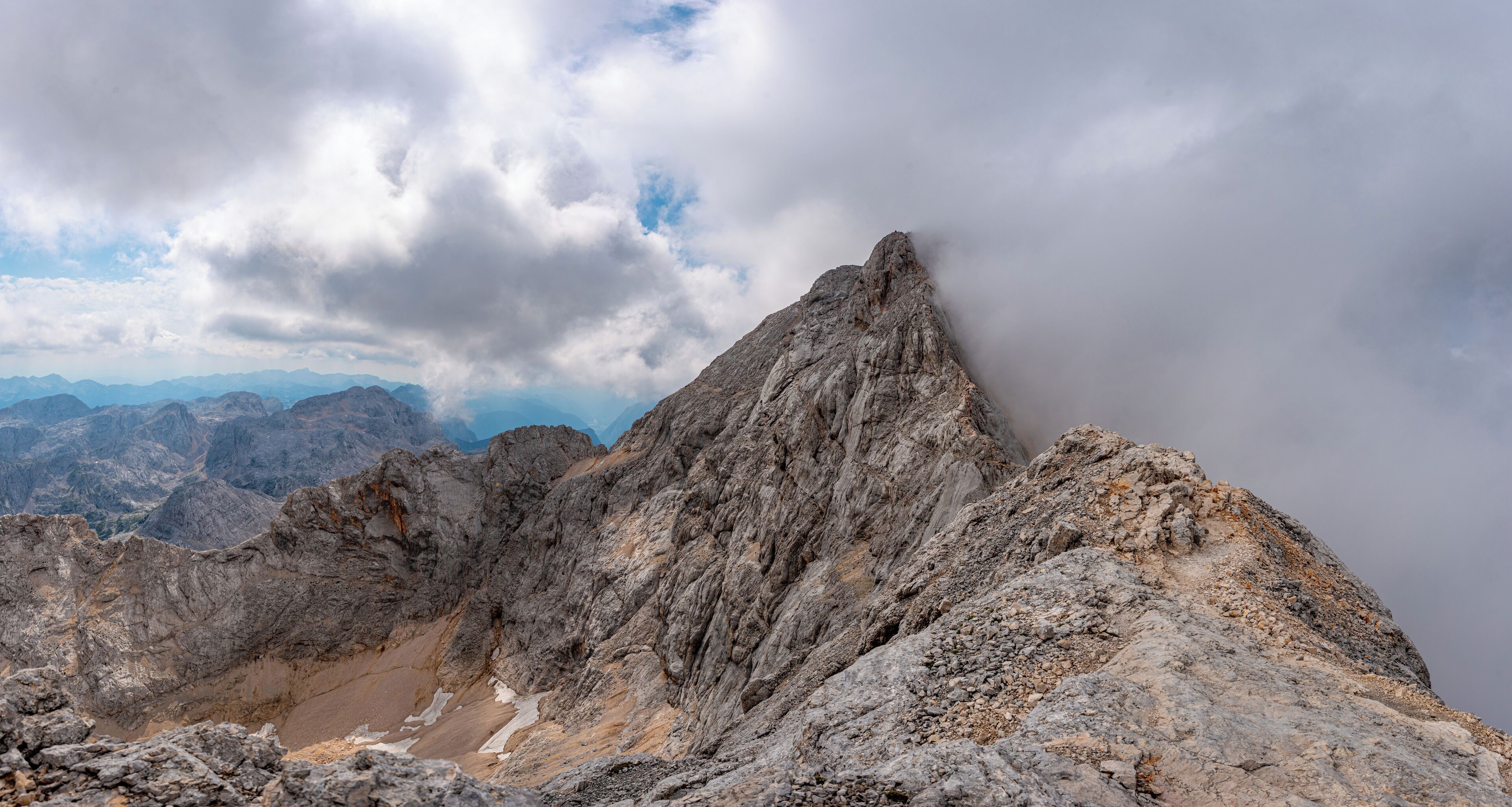 Trail to the summit of Triglav. There are actually people in this photo.