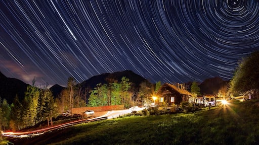 This is an excellent place to stay if you're visiting Kamnik and/or the Kamniška Bistrica Valley. It is situated a few minutes' drive into the valley and is easiest to reach if you have your own set of wheels. The picture does not do the place justice. In reality the surrounding mountains are quite tall. The view from the second floor bathroom is breathtaking 😄