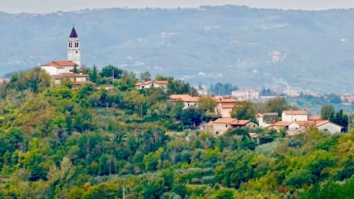 One of the many small villages on hill top in Slovenia