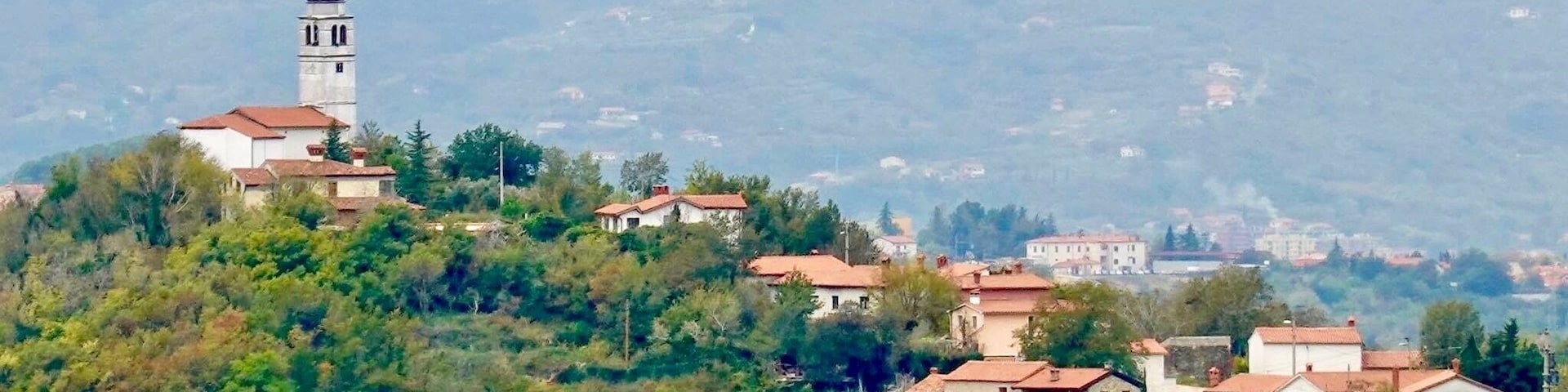 One of the many small villages on hill top in Slovenia