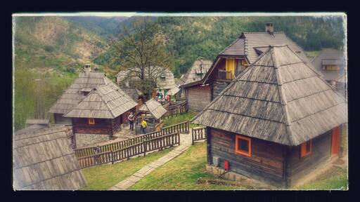 A small town of wooden houses!