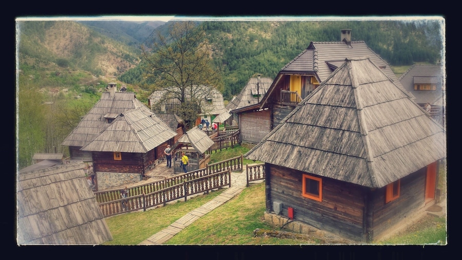 A small town of wooden houses!