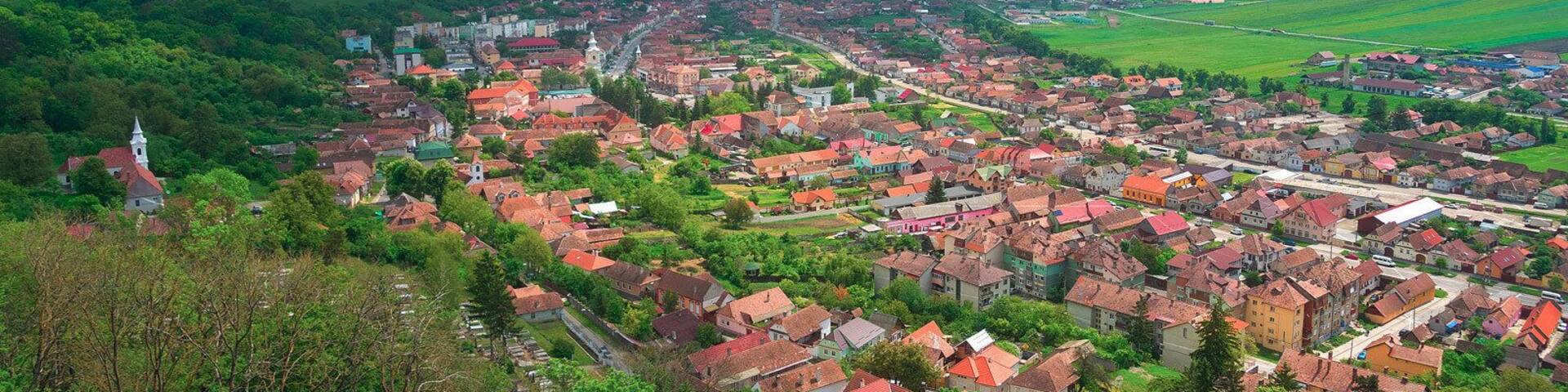 The Village of Rupea viewed from the Citadel of the same name.