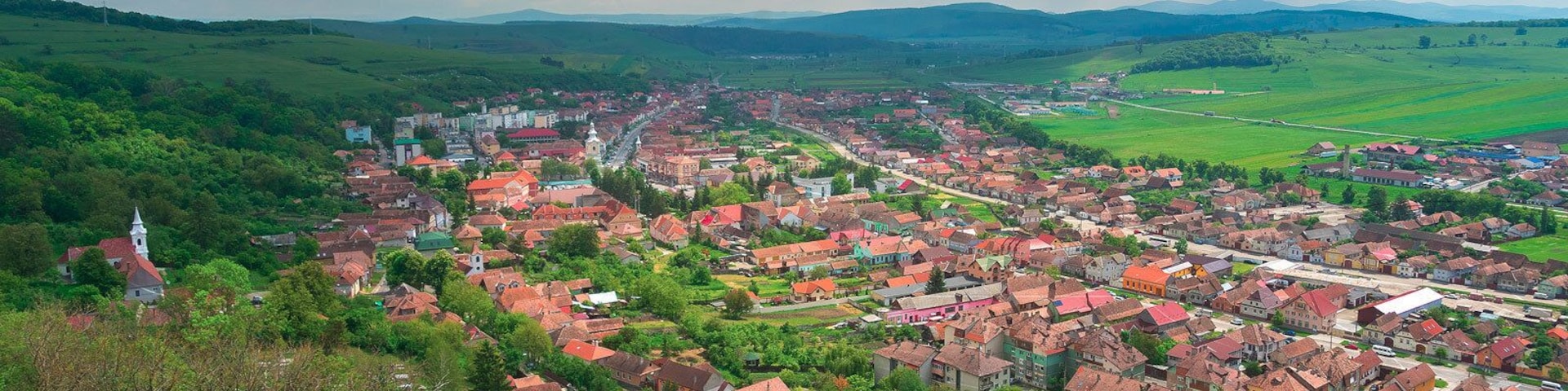 The Village of Rupea viewed from the Citadel of the same name.
