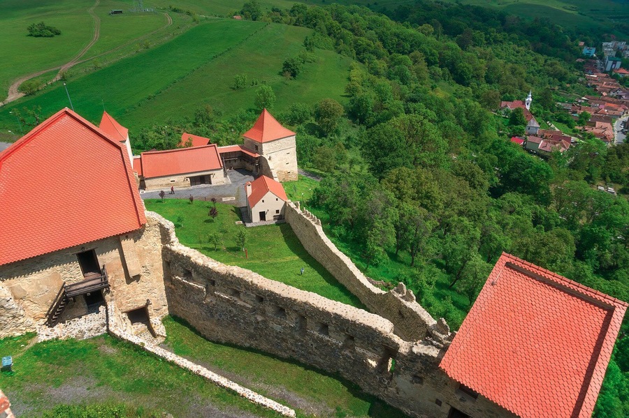 Bastions and walls in Rupea Citadel.
http://www.alwayswanderlust.com/sibiu-romania-the-heart-of-transylvania/
