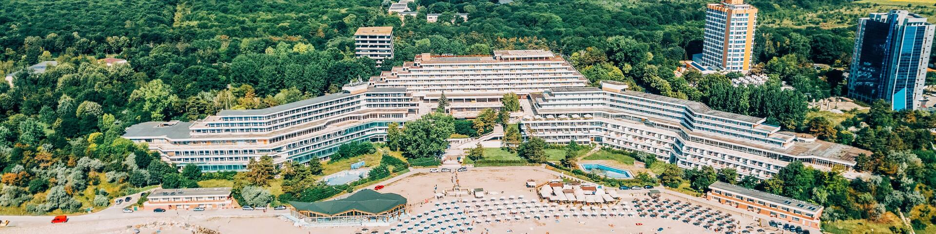 Aerial Drone View Of Neptun-Olimp Resort At The Black Sea In Romania