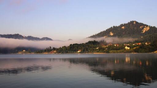 Getting up at 6:30 AM for a sunrise view of my favorite lake in Romania - totally worth it!