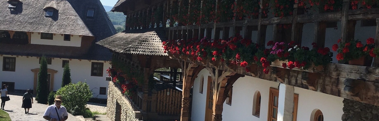 Barsana Monastery from Romania. The entire monastery complex is made of wood and stone in traditional fashion. The grounds are very well kept and on a sunny day the whole complex is gorgeous. A place to clear your mind and soul.