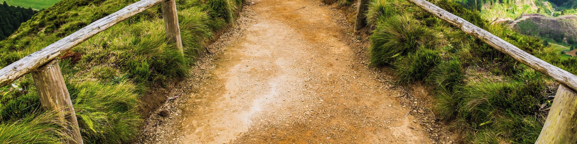 Walking path to the lakes of Sete Cidades, Azores, Portugal