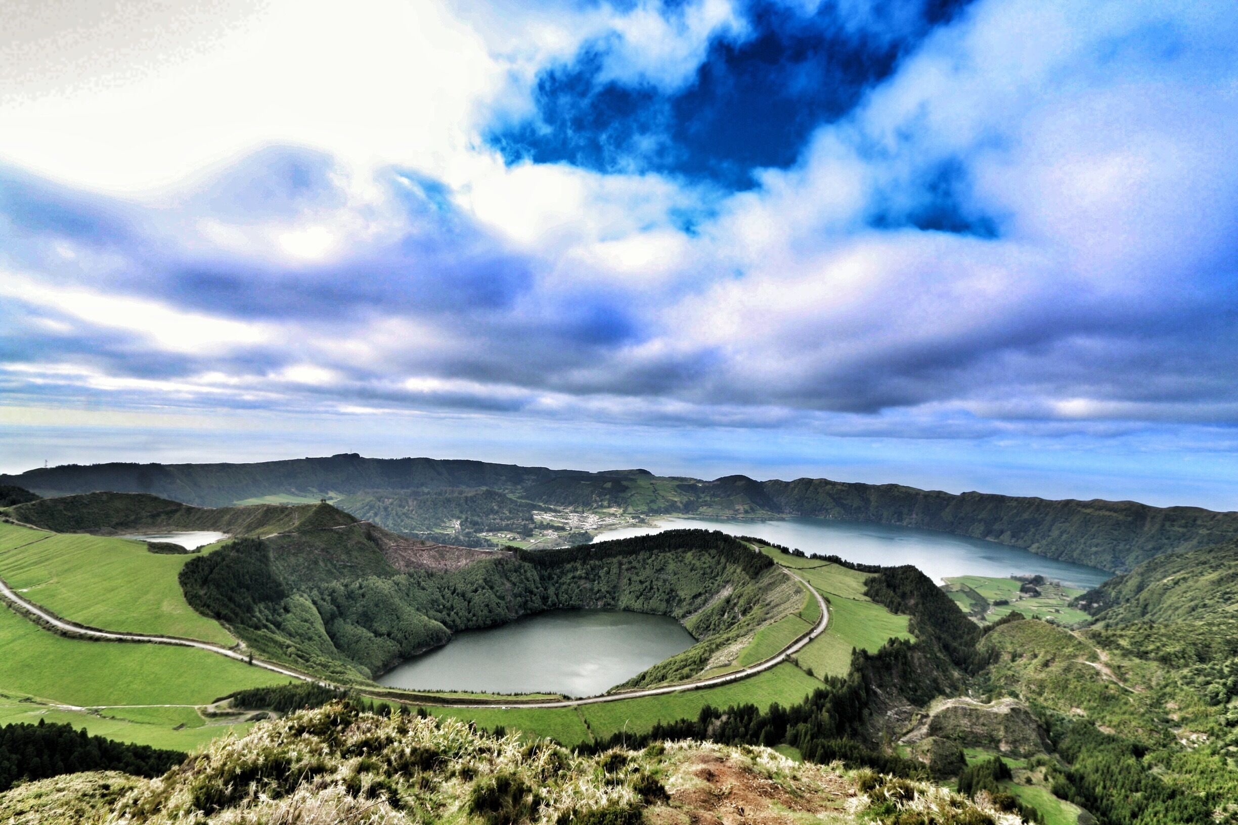 This was our favourite viewpoint of Sete Cidades. A short hike that our guide had previously refused to tell us about, even when I asked about all the cars parked seemingly in the middle of nowhere. It simply wasn't one of his stops. Tours all go to Vista do Rei, which is nice, but this is nicer, especially if the weather isn't sunny.