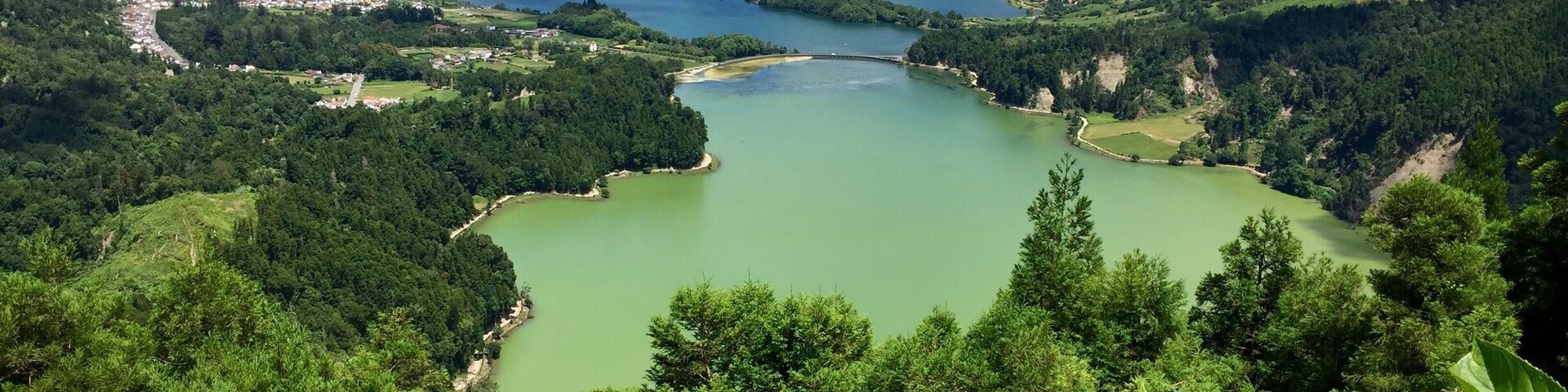 Sete Cidades is a volcanic caldera in SĂŁo Miguel Island, which is part of the Azores archipelago. We lucked out on this particular day- getting a clear, sunny picture of these beautiful lakes. Our first try on a previous day was halted by intense fog and rain. This island is fascinating in that the weather is different in every direction and changes on a whim. A great mix that helps it retain its nickname, "The Green Island" #Azores