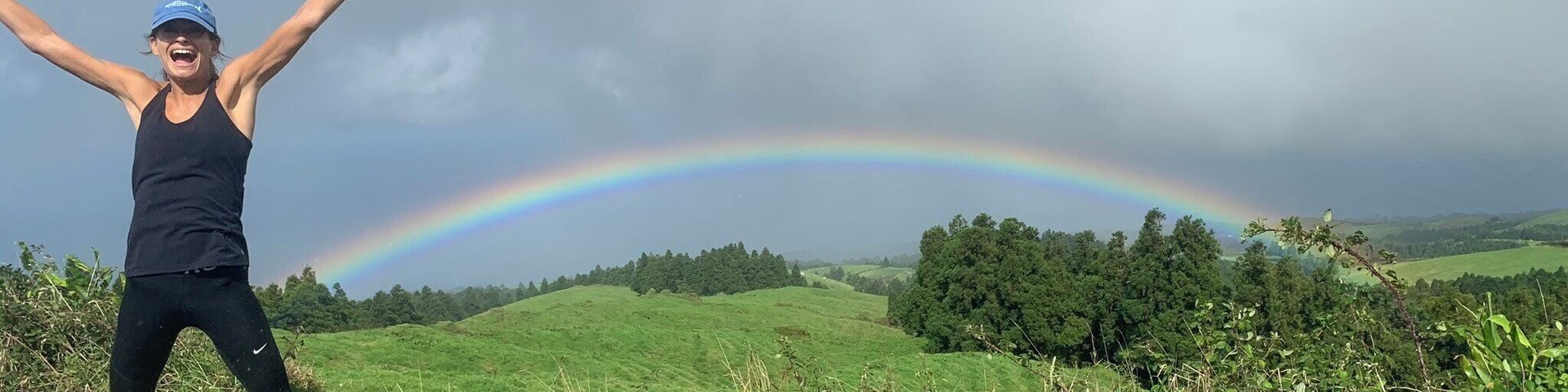 When you're on a long, exhausting hike and make it through a huge rainstorm, to then have a double rainbow for the rest of the hike...all in the middle of no where #SaoMiguel #Azores #LifeatExpediaGroup