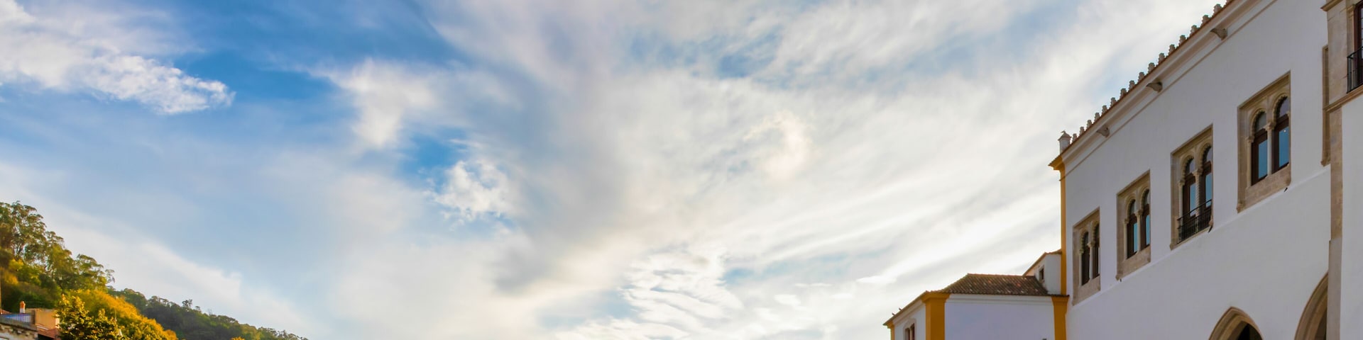 town plaza in the evening