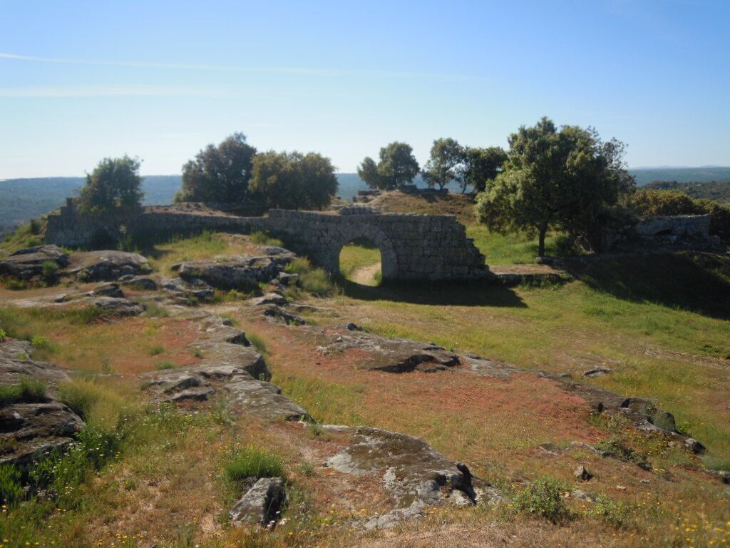 Castle ruins in the village of Castelo Mendo, Portugal