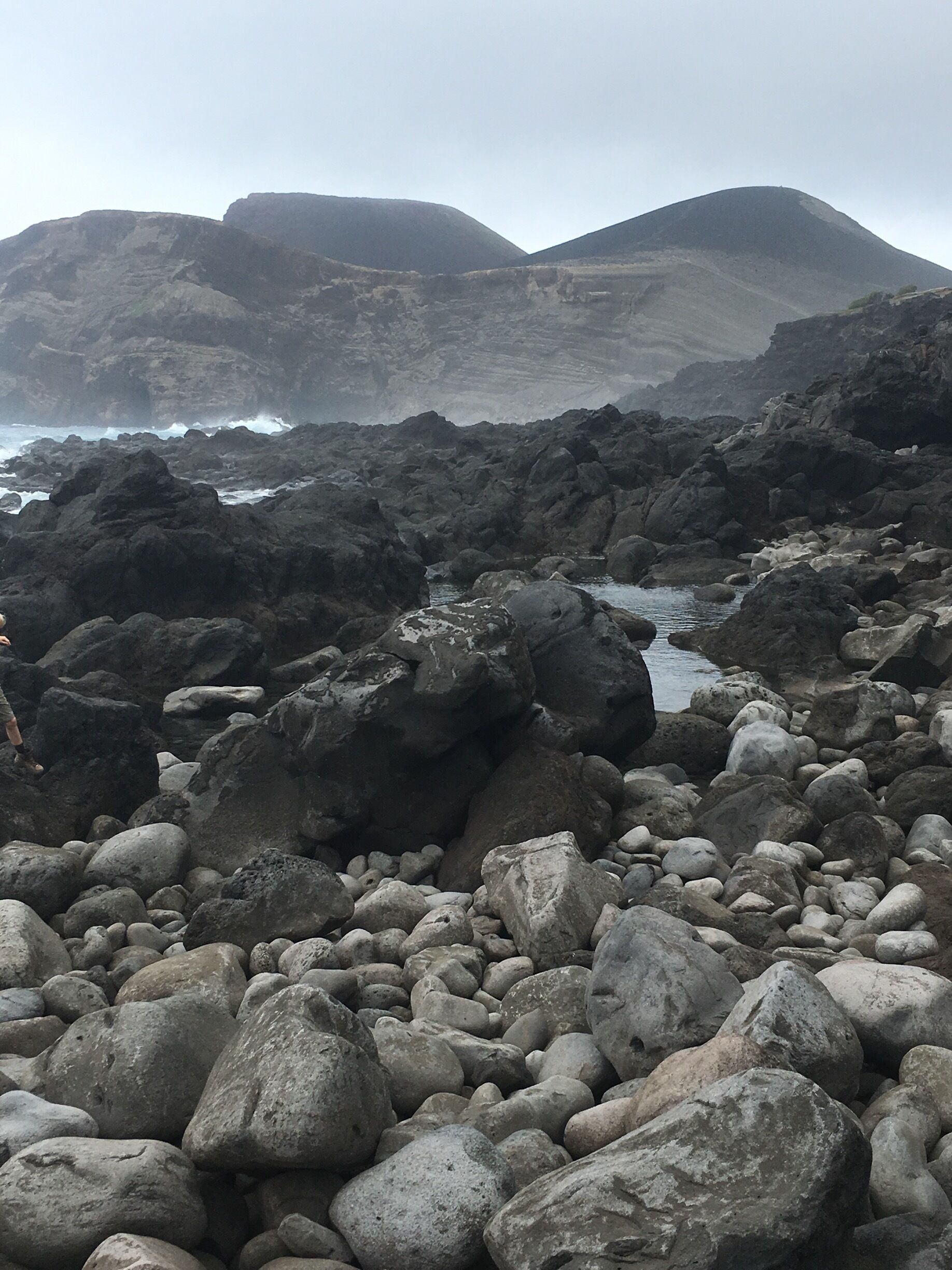 The remains of the volcanic eruption.  