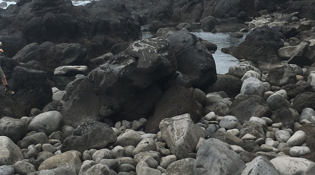 The remains of the volcanic eruption.