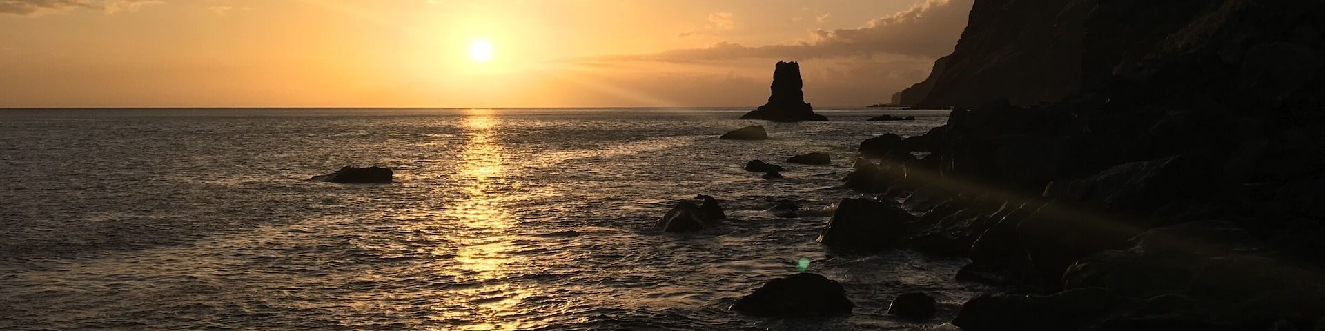 Amazing sunset!!A small paradise...This photo was taken last week, in Madeira island, in a small place ... Calhau da Lapa ! Located in Campanário and hidden at the bottom of a steep slope, this beach offers crystal clear waters as a reward for those who decide to follow the difficult paths.
