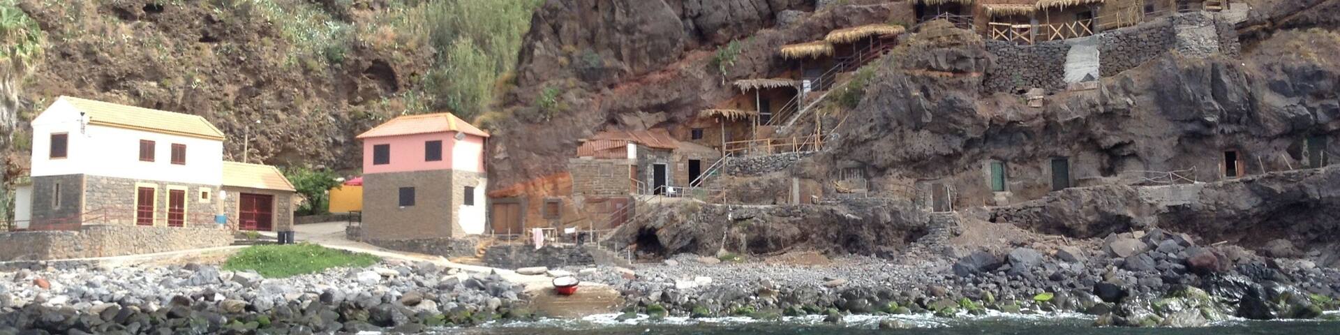 Calhau da lapa one of the best places to relax in Campanário, Madeira Island! People rent the little “houses “ were the fish men’s in the past they keep there things, and they stayed in this paradise enjoy the clean water and the sun!