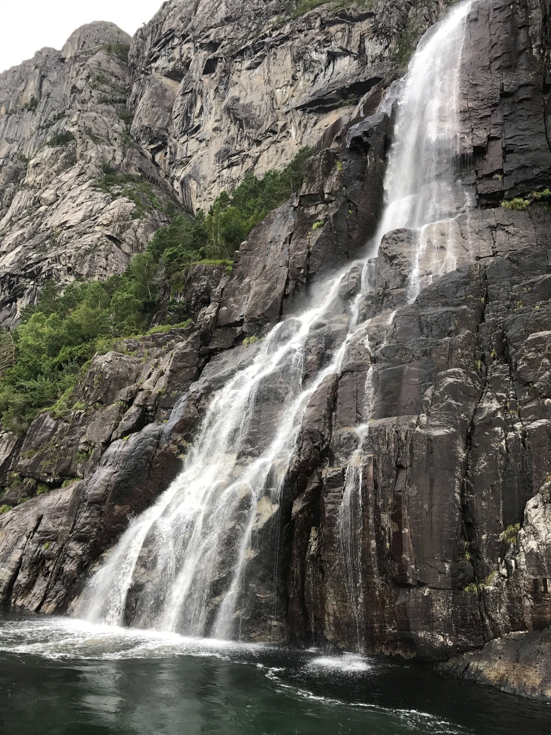 The hanging waterfall in Lysefjord 