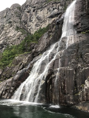 The hanging waterfall in Lysefjord
