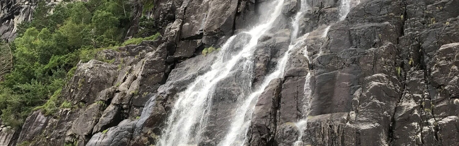 The hanging waterfall in Lysefjord