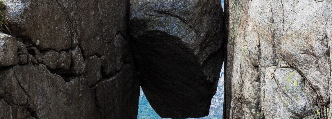 #TroveOn, Standing on Kjeragbolten was one of our most memorable travel experiences. It is amazing standing on that boulder with nothing underneath of you for 1000 meters. Even if you don't step out on to the boulder, the hike itself is incredible. It is a 12 km hike with roughly 500 meters of climbing, using chains for assistance in some steeper sections. We hiked with our two kids who were 8 and 10 at the time (they did not stand on the boulder!) and they said this hike was their favorite thing we did while in Norway. #hiking #adventure
For more information, check out our blog: http://www.earthtrekkers.com/kjeragbolten/