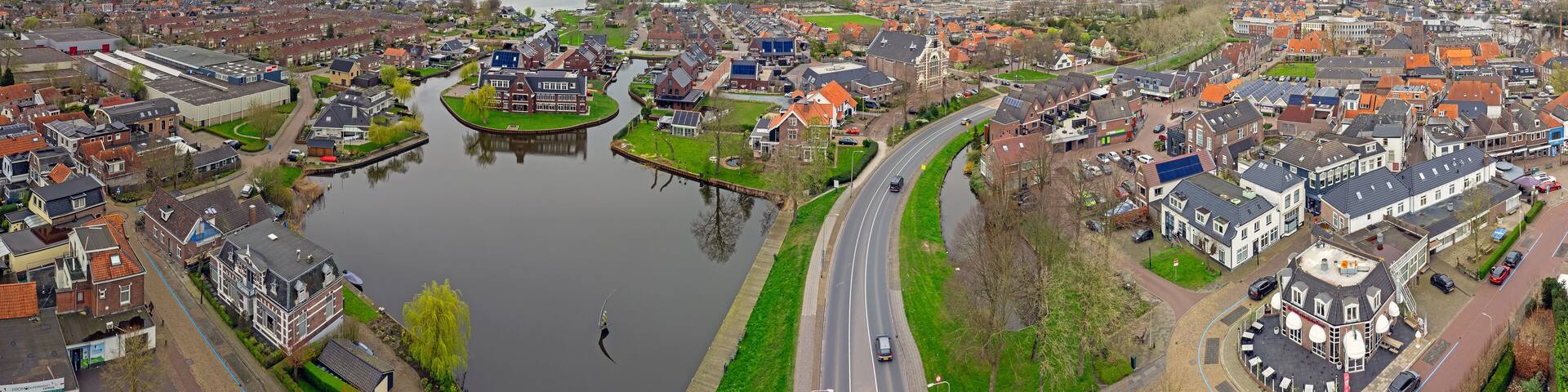 Aerial from the city Zwartsluis in the Netherlands