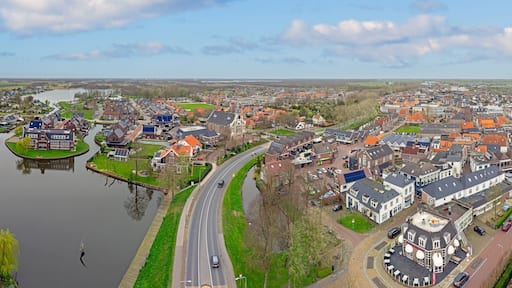 Aerial from the city Zwartsluis in the Netherlands