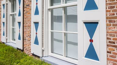 Windows of the historic castle Nijenhuis in Wijhe, Netherlands
