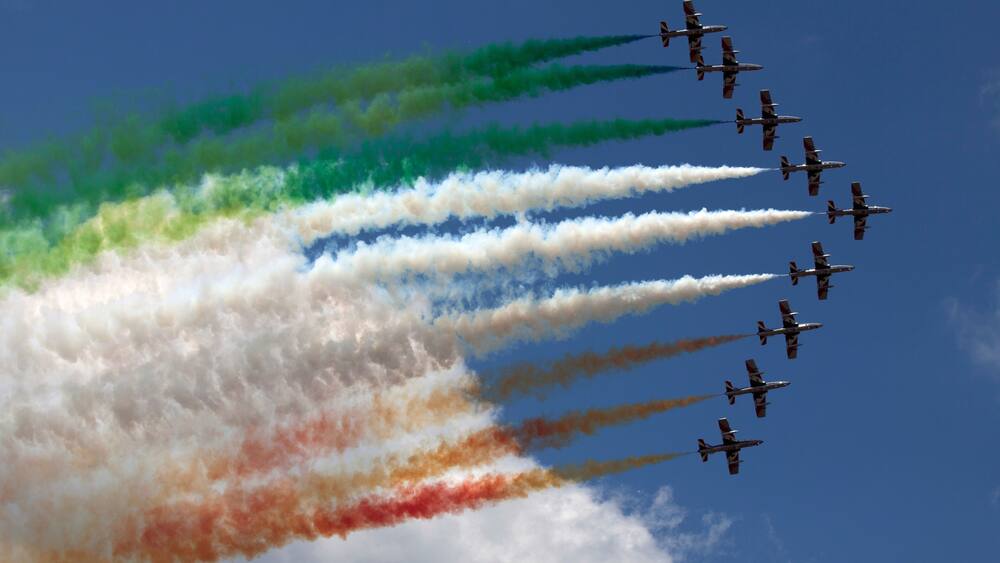 Airplanes during the airshow day volkel, the netherlands.