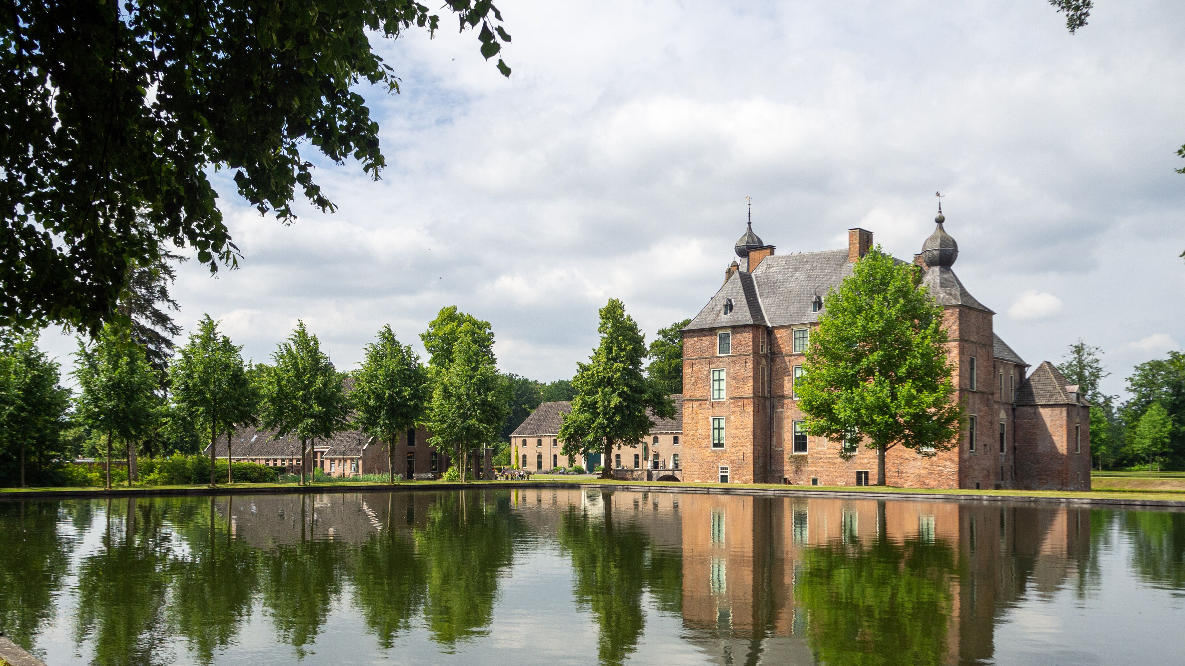 Beautiful architectural details of the Cannenburg Castle in Vaassen, Gelderland, Netherlands
