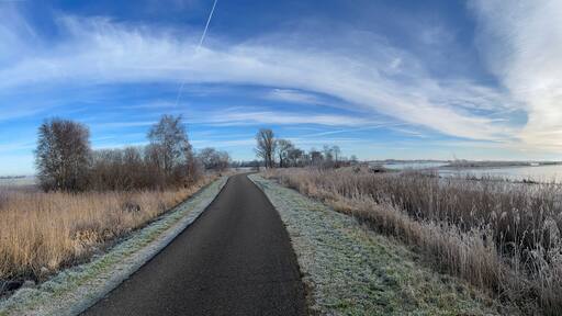 Panoramic winter landscape around the Sneekermeer