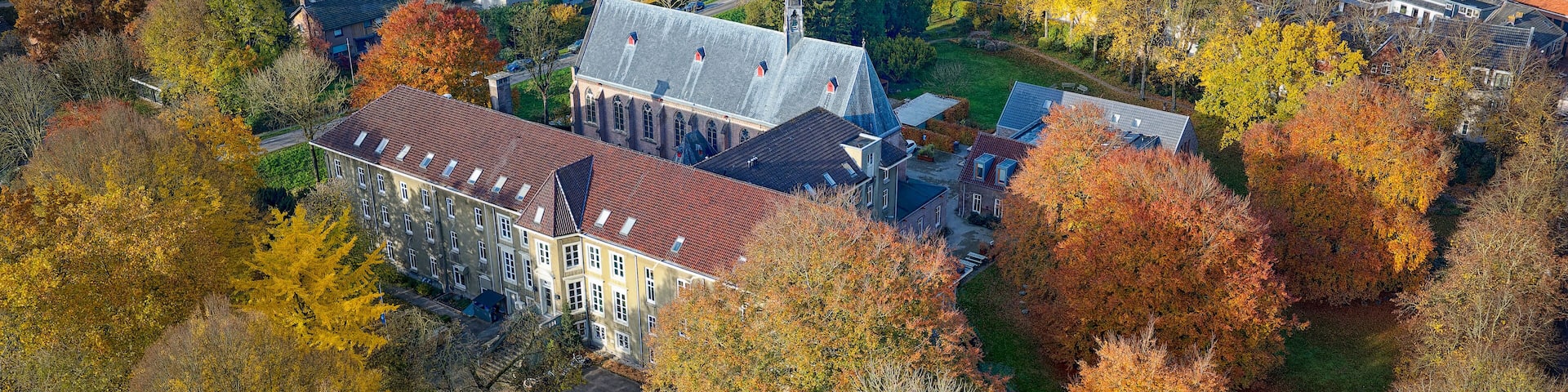 Scenic autumn view of the Dominican monastery in Huissen in Gelderland