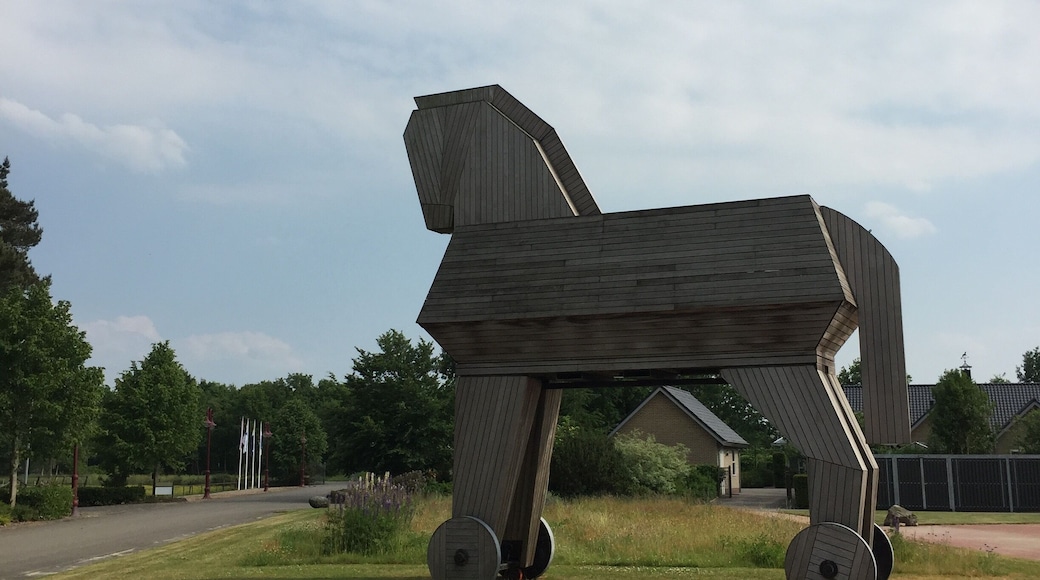 Giant wooden horse at one of the Friesian horse stables in Friesland #lifeatexpedia