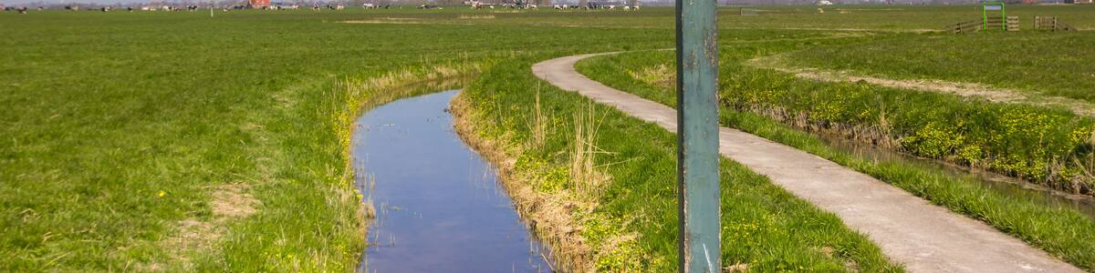 Bicycle road sign in rural Groningen province