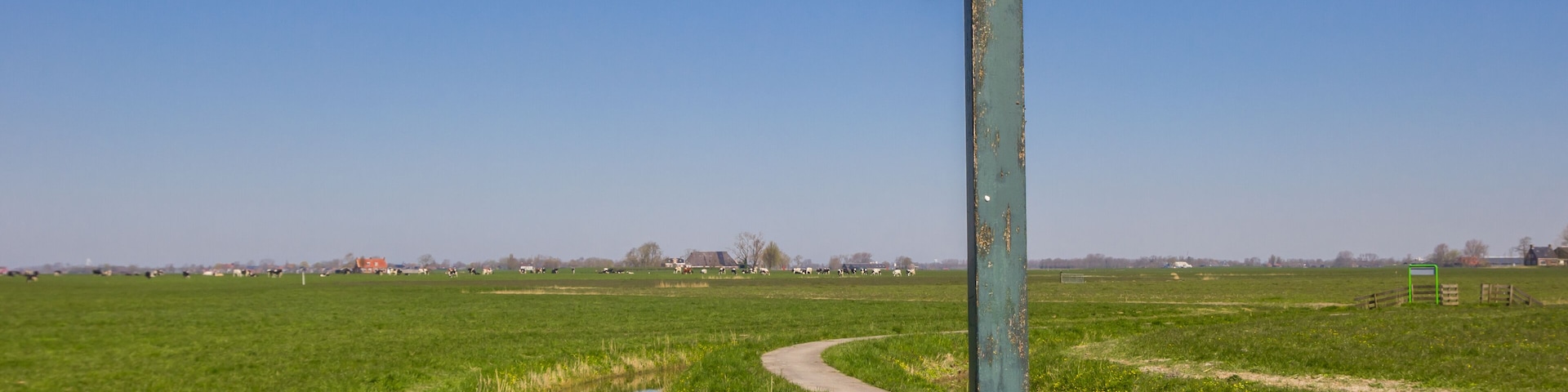 Bicycle road sign in rural Groningen province